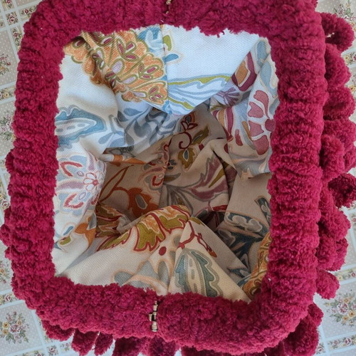 Puffy Clutch handmade bag new, fuchsia color, medium size 30×22 cm