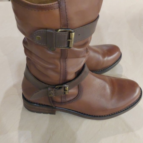 Leather women's boots with elastic tan Corkies new, size 39