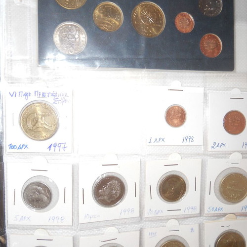 Collection of 170 Greek coins used (1954-2000)