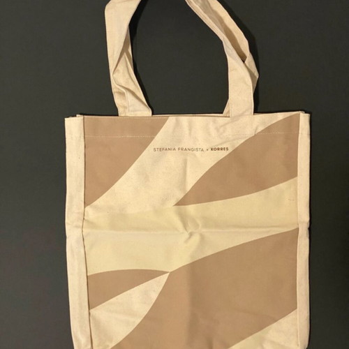 Stefania Frangista x KORRES limited edition beige tote bag