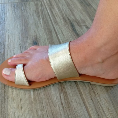 Eldane leather gold sandals like new, size 39