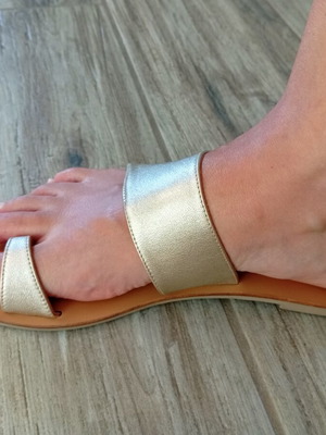 Eldane leather gold sandals like new, size 39