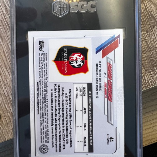 Eduardo Camavinga 2020-21 Topps Chrome UEFA #44 Refractor RC card like new