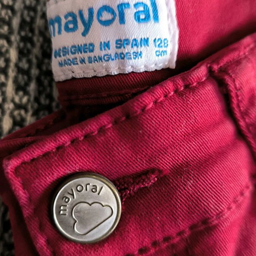 Mayoral red pants for 8 years like new, size 128 cm