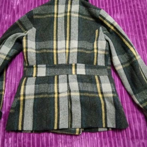Zara women's coat size S plaid wool like new