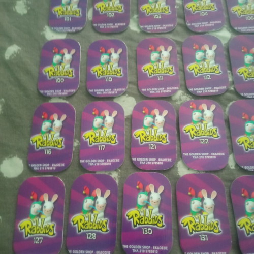 Rabbids metal caps set used, 40 pieces numbers 91-144