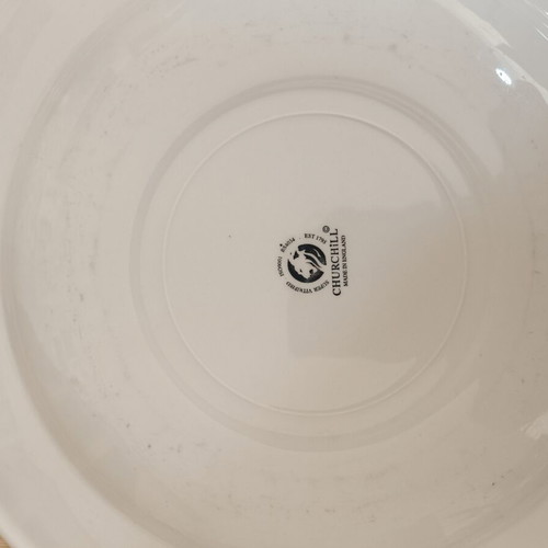 Churchill serving platters set of 5 used, 32 cm diameter, white porcelain