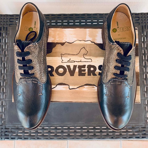 Rovers men's leather shoes size 43, new, black with beige details