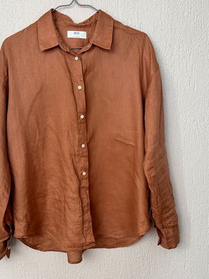 Uniqlo linen shirt like new, size S, orange