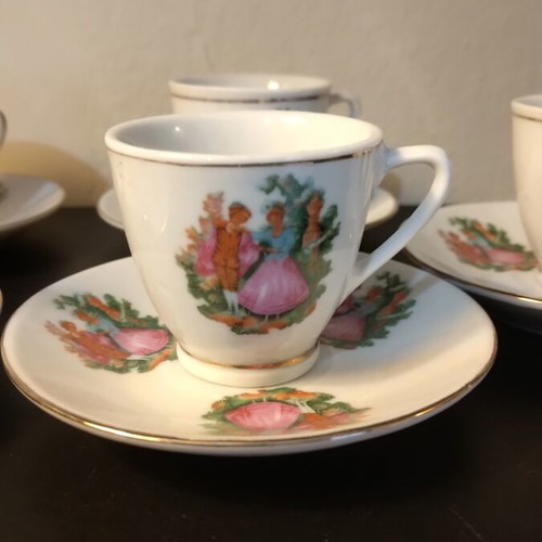 Porcelain Coffee Set, Pack of Six, New