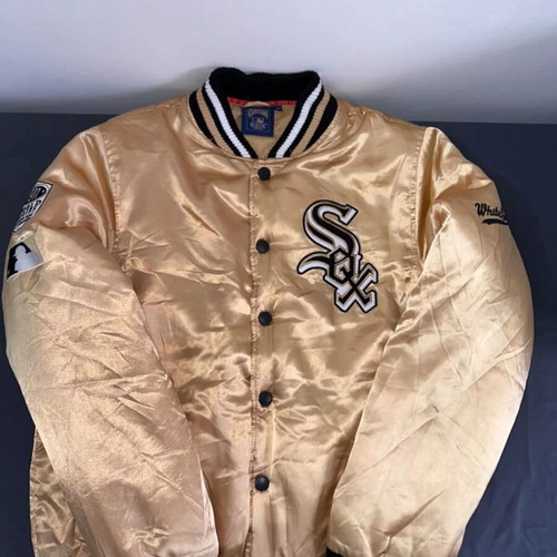 Vintage 90s Baseball Chicago White Sox Majestic Varsity Bomber M used, gold