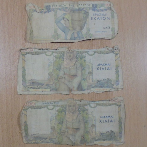 1000 and 100 Drachma banknotes used from 1935