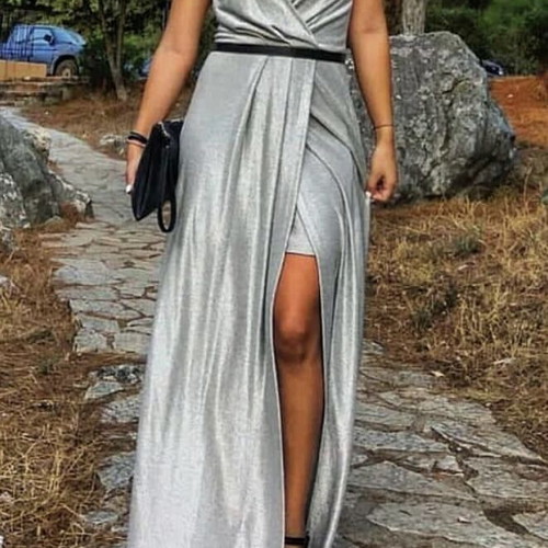 Zic Zac silver maxi dress like new, size S