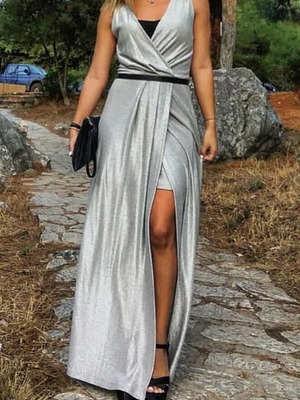 Zic Zac silver maxi dress like new, size S