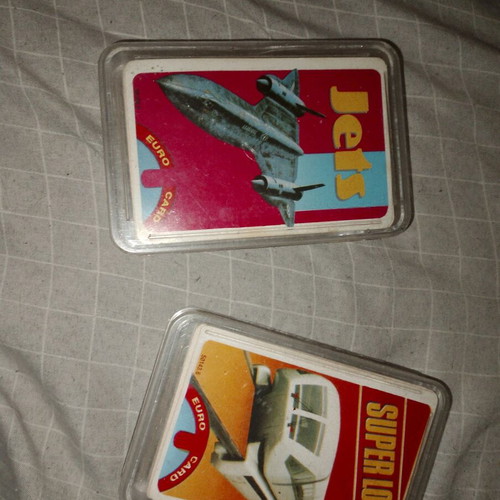Retro card games used with memories from 70s, 80s, 90s