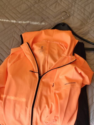 Women's tracksuit set top and leggings, cotton and lycra, size S 38, black and orange
