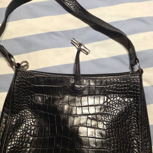 Longchamp black crossbody bag used