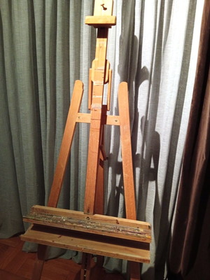MABEF Large Lambda Easel, solid beech wood, Italian