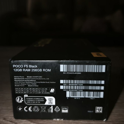 POCO F5 5G smartphone 12GB RAM 256GB, Xiaomi HyperOS