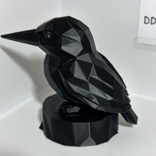 3D Printed Low-Poly Kingfisher Decorative Figure