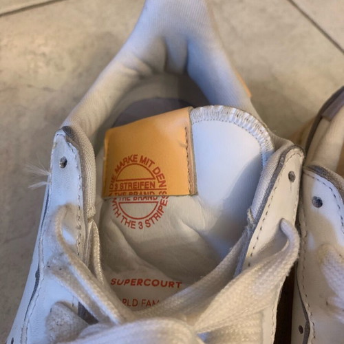 Adidas Super Court white with orange and purple details size 38 like new