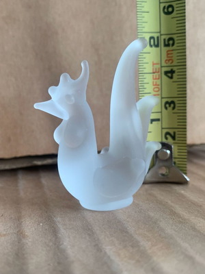 Frosted Glass Rooster Figurine new, transparent decorative art