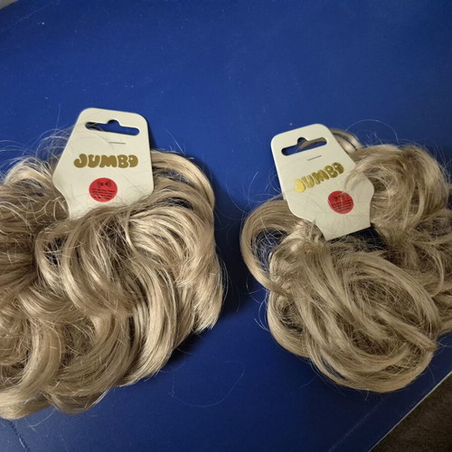 Postis Hair Scrunchies Jumbo Set of 2 Blonde Synthetic Hair