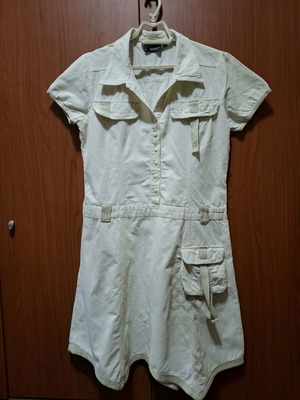 Cotton dress like new, size large, beige
