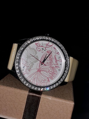 Morgan watch with replaced strap, functional with batteries