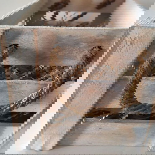 Ξύλινο διακοσμητικό καφάσι μεταχειρισμένο με χερούλια σχοινί