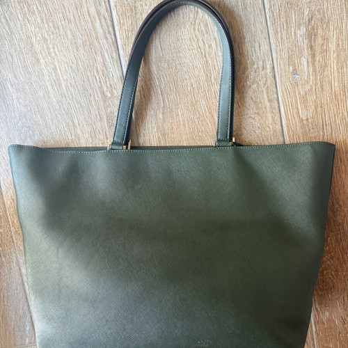 Kate Spade New York Tote Bag used, olive green with zipper