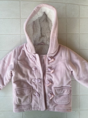 Mothercare pink Montgomery baby jacket 12-18 months, fleece, hooded