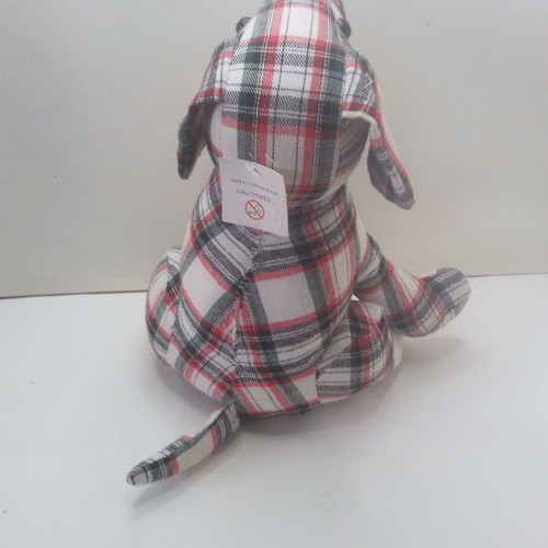 Fabric dog doorstop used