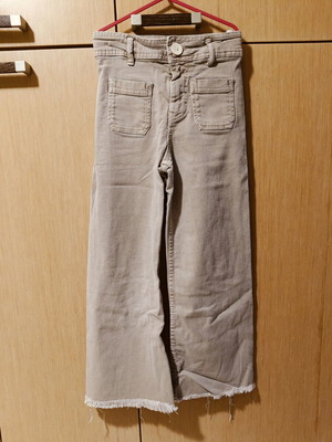 Zara denim pants beige for girls 10 years like new