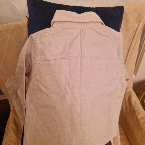 Beige linen long-sleeve shirt for boy 6-9 months like new