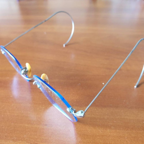 Prewar myopia and astigmatism glasses with case used