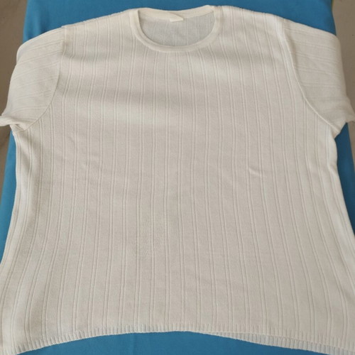 Classic white short sleeve knit top XL like new