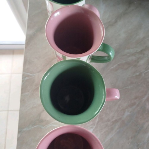 Set of 4 tall tea cups new, spring design, vintage style