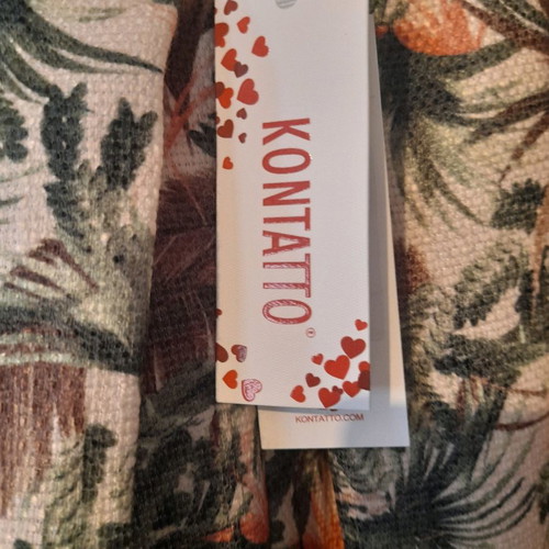 Kontatto skirt L new summer floral green salmon shades