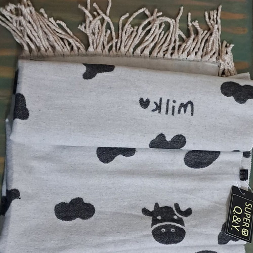 Scarf new double-sided black and beige