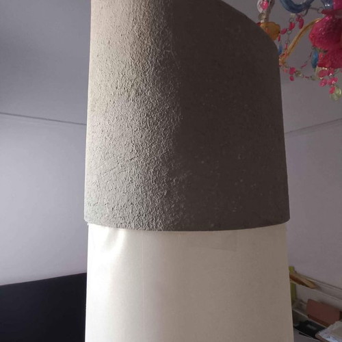 Floor lamp large column used, handmade with wood and LED