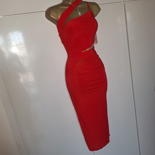 Red stretchy bodycon dress, sizes Small and Medium, new with tags