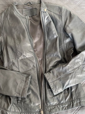 Conbipel leather jacket like new, black and gray