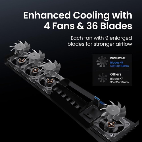 KIWIHOME Cooling Fan for PS5 Pro with 4 Fans and USB 3.0 Port
