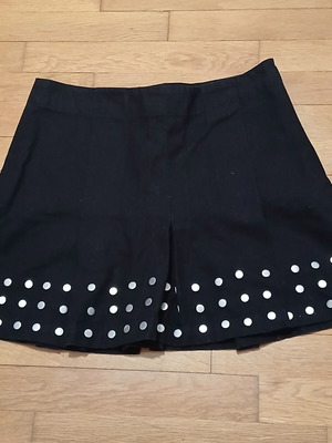 Kookai black mini skirt with pleats and decorative studs size small like new