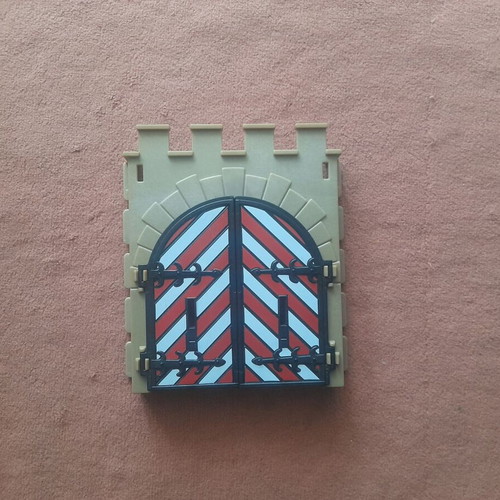 Playmobil central castle gate used, white and red shades