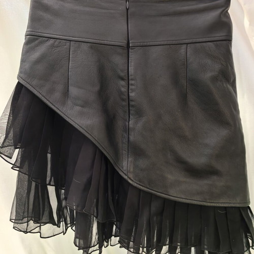 Philipp Plein Jana leather skirt, size S, black