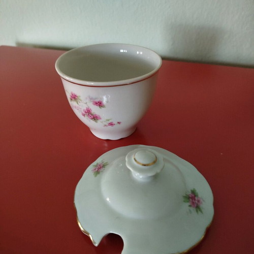 Moritz Zdekauer sugar bowl like new with floral decoration and gold details