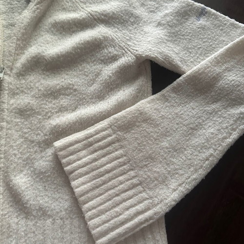 DKNY Jeans women's white light knit cardigan L