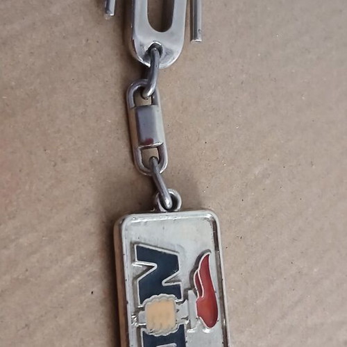 N.D. keychain used, Konstantinos Mitsotakis 1980s collectible
